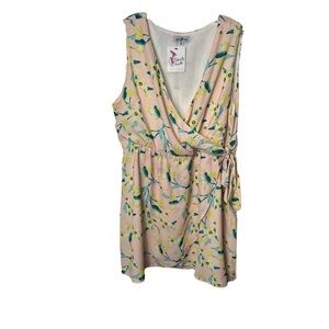 🌺NWT Perfectly Priscilla Back ToYou Floral Faux Wrap Sleeveless Dress Size 1X🌺